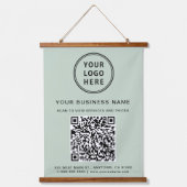Tapisserie Suspendue Logo d'entreprise QR Code Sage Green (Recto)