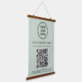 Tapisserie Suspendue Logo d'entreprise QR Code Sage Green (Angulaire)