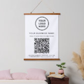 Tapisserie Suspendue Logo et code QR d'entreprise (Chambre à coucher)