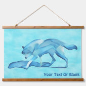 Tapisserie Suspendue Loup Bleu Sur Neige (Devant)