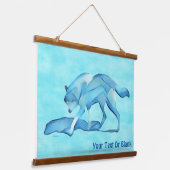 Tapisserie Suspendue Loup Bleu Sur Neige (Angulaire)