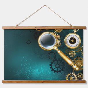 Tapisserie Suspendue Loupe en style Steampunk