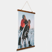 Tapisserie Suspendue LOVE Calligraphie Script Couple Photo Style (Angulaire)