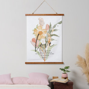 Tapisserie Suspendue Love-John 3:16 orange floral