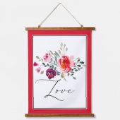 Tapisserie Suspendue Love Joy Peace aquarelle florale (Recto)