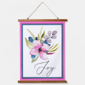 Tapisserie Suspendue Love Joy Peace aquarelle florale (Recto 2)