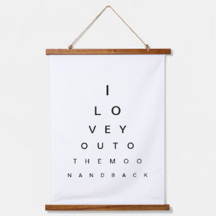 Tapisserie Suspendue Love You to the Moon and Back Fun Eye Test Chart