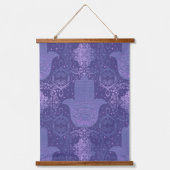 Tapisserie Suspendue Lumière Violet Felt Look Hamsa main (Recto)