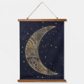 Tapisserie Suspendue Lune d'or céleste esthétique (Recto)