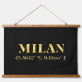 Tapisserie Suspendue Lux Gold Milan Latitude & Longitude   (Devant)