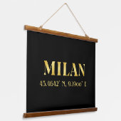 Tapisserie Suspendue Lux Gold Milan Latitude & Longitude   (Angulaire)