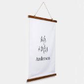 Tapisserie Suspendue M & Mme ajout nom de famille date année cadeau de  (Angulaire)