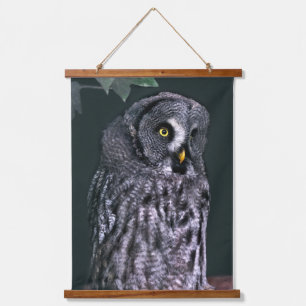 Tapisserie Suspendue Magnifique Art de la Chouette Grise pour Halloween