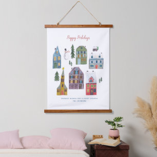Tapisserie Suspendue Maisons de Noël pour les Fêtes