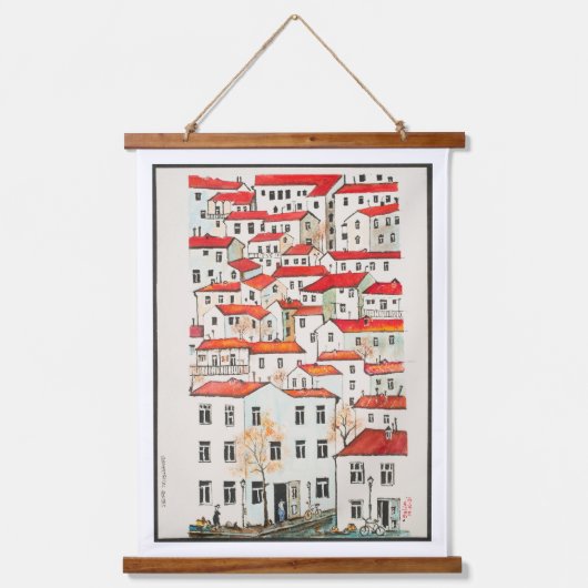 Tapisserie Suspendue Maisons géométriques (Recto)