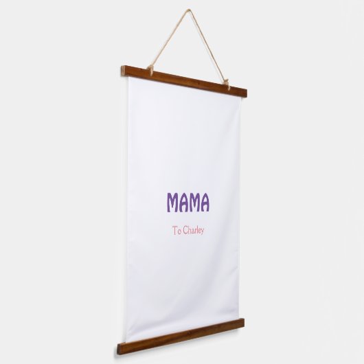 Tapisserie Suspendue Mama mères heureuses rétro violet ajouter nom text (Angulaire)