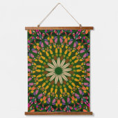 Tapisserie Suspendue Mandala Harmony Wall Tapestry Wood-Topped Vertical (Recto)