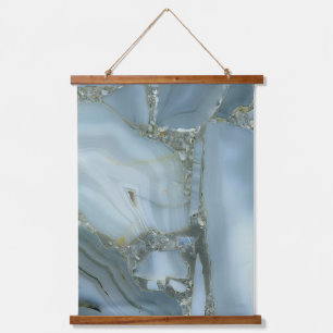 Tapisserie Suspendue Marbre Gris Bleu avec Veine d'Or