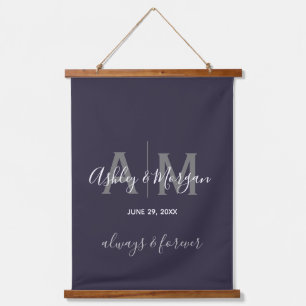 Tapisserie Suspendue Mariage gris et bleu moderne