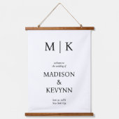 Tapisserie Suspendue Mariage Monogramme noir et blanc (Recto)