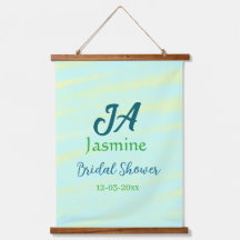 Mariage pastel bleu vert aquarelle nom da