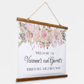 Tapisserie Suspendue Mariage rose Floral (Angulaire)