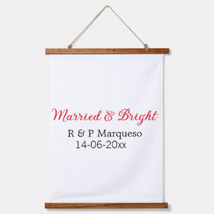 Tapisserie Suspendue Marié & lumineux ajouter nom de couple mariage ajo