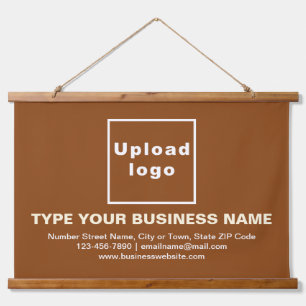 Tapisserie Suspendue Marque d'entreprise sur rectangle Brown accrochant