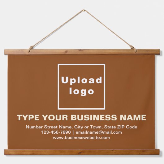 Tapisserie Suspendue Marque d'entreprise sur rectangle Brown accrochant (Devant)