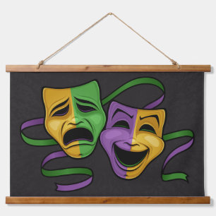 Tapisserie Suspendue Masques de théâtre Mardi Gras joyeux et tristes