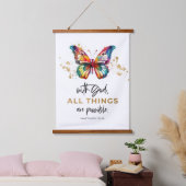 Tapisserie Suspendue Matthieu 19:26 Tout est possible papillon (Chambre à coucher)