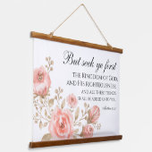 Tapisserie Suspendue Matthieu 6:33 Chercher Ye Première Écriture Floral (Angulaire)