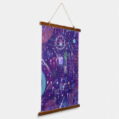 Tapisserie Suspendue Maximalist Abstract on Purple (Angulaire)