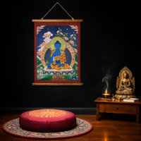 Médecine Bouddha Bouddhiste Tibétain Thangka Art