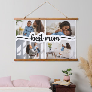 Tapisserie Suspendue Meilleure Maman Personnalisée 4 Photo Collage