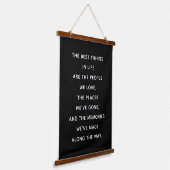 Tapisserie Suspendue Meilleures Choses de la Vie en Noir Citation Mural (Angulaire)
