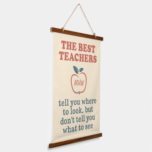 Tapisserie Suspendue MEILLEURS ENSEIGNANTS monogramme personnalisé (Angulaire)