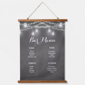 Tapisserie Suspendue Menu de bar noir Mariage Pot Mason Jar  (Recto)