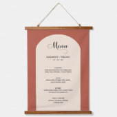 Tapisserie Suspendue Menu Mariage Script Chic Arc En Terracotta (Recto)