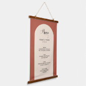 Tapisserie Suspendue Menu Mariage Script Chic Arc En Terracotta (Angulaire)