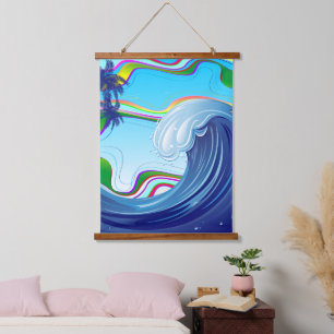Tapisserie Suspendue Mer Océan Grande Vague Eau