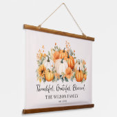 Tapisserie Suspendue Merci Grateful Blessed Automne Citrouille Nom de f (Angulaire)