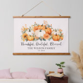 Tapisserie Suspendue Merci Grateful Blessed Automne Citrouille Nom de f (Chambre à coucher)