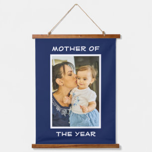 Tapisserie Suspendue Mère De L'Année Personnalisée Photo Mommy Personna