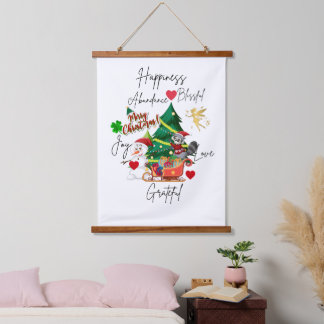 Tapisserie Suspendue Merry Christmas Wall Tapestry | Festive Home Decor