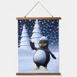Tapisserie Suspendue Mignon pingouin marin d'hiver Art de vacances enne