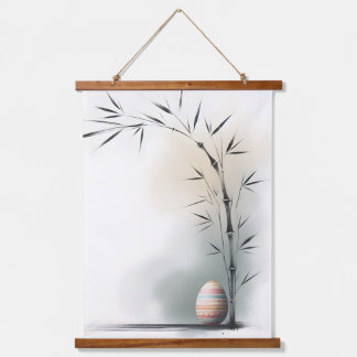 Tapisserie Suspendue Minimal Zen Spring Bamboo Easter Egg