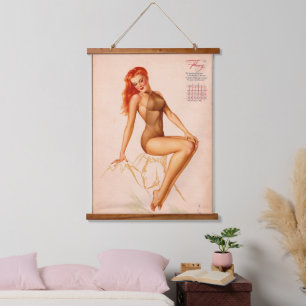 Tapisserie Suspendue Miss Février Varga Girl 1946 Pin-up Calendrier