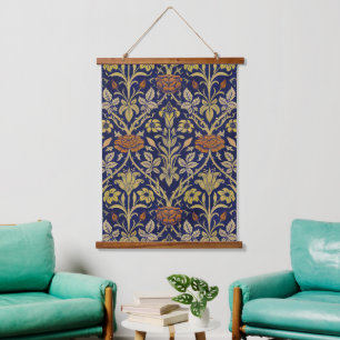 Tapisserie Suspendue Modèle de fleur de rose et de lys vintage de Willi