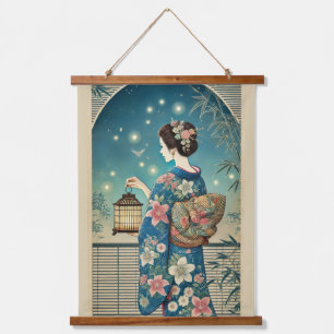 Tapisserie Suspendue Modèle de tapis oriental en rouge foncé